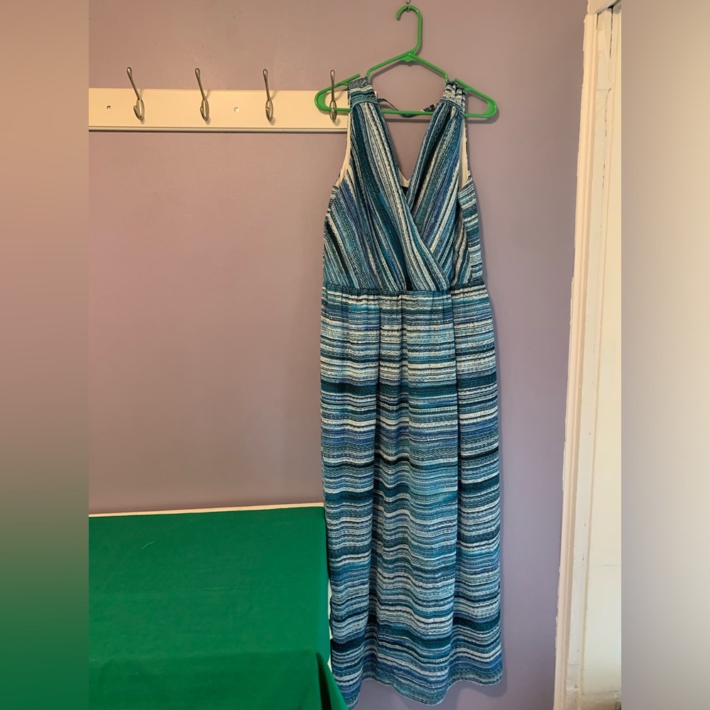Apt 9 Blue Maxi Dress with slit Large